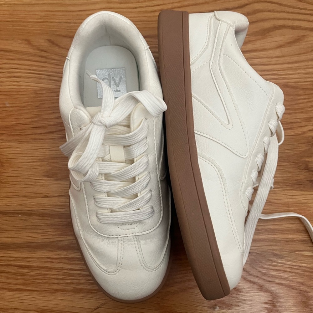 Dolce Vita White and Brown Sneakers